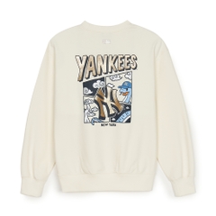 Áo Sweatshirt MLB New Year Snake Cartoon Graphic Overfit Man to Man New York Yankees Cream