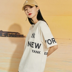 Áo Thun MLB Basic-Canvas New York Yankees Cream