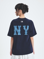 Áo Thun MLB Basic Denim-like Coopers Overfit Short Sleeve T-shirt New York Yankees Navy