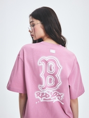 Áo Thun MLB Basic Street Logo Overfit Short Sleeve T-Shirt Boston Red Sox Pink