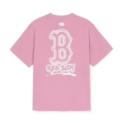Áo Thun MLB Basic Street Logo Overfit Short Sleeve T-Shirt Boston Red Sox Pink