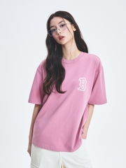 Áo Thun MLB Basic Street Logo Overfit Short Sleeve T-Shirt Boston Red Sox Pink