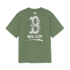 Áo Thun MLB Basic Street Logo Overfit Short Sleeve T-Shirt Boston Red Sox Khaki