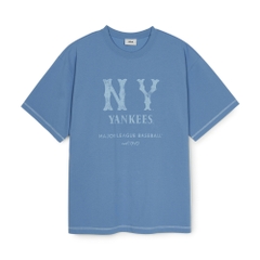 Áo Thun MLB Basic Coopers Logo Mega Overfit Functional Short Sleeve T-Shirt New York Yankees Blue