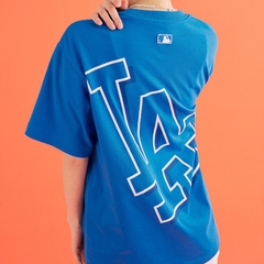 Áo Thun MLB Basic Mega Logo Overfit LA Dodgers Blue