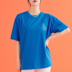 Áo Thun MLB Basic Mega Logo Overfit LA Dodgers Blue