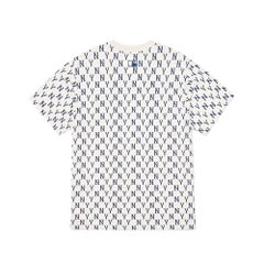 Áo Thun MLB Basic Monogram Allover New York Yankees Cream