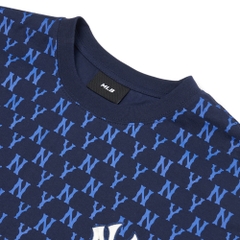 Áo Thun MLB Basic Monogram Allover New York Yankees Navy