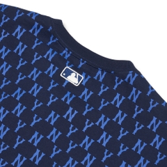 Áo Thun MLB Basic Monogram Allover New York Yankees Navy