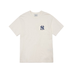 Áo Thun MLB Basic Monogram Back Logo New York Yankees Cream