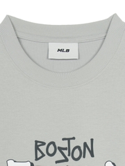 Áo Thun MLB Basic Big Logo Mega Overfit Functional Short Sleeve T-Shirt Boston Red Sox Grey