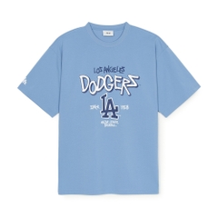 Áo Thun MLB Basic Big Logo Mega Overfit Functional Short Sleeve T-Shirt LA Dodgers Blue