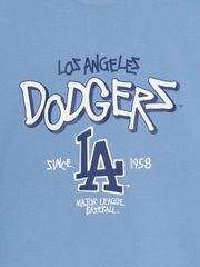 Áo Thun MLB Basic Big Logo Mega Overfit Functional Short Sleeve T-Shirt LA Dodgers Blue