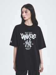 Áo Thun MLB Basic Big Logo Mega Overfit Functional Short Sleeve T-Shirt New York Yankees Black
