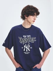 Áo Thun MLB Basic Big Logo Mega Overfit Functional Short Sleeve T-Shirt New York Yankees Navy