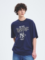 Áo Thun MLB Basic Big Logo Mega Overfit Functional Short Sleeve T-Shirt New York Yankees Navy