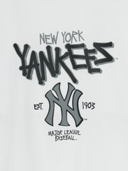 Áo Thun MLB Basic Big Logo Mega Overfit Functional Short Sleeve T-Shirt New York Yankees White