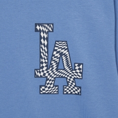 Áo Thun MLB Checkerboard Clipping Logo LA Dodgers L.Cobalt Blue