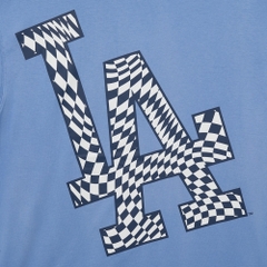 Áo Thun MLB Checkerboard Clipping Logo LA Dodgers L.Cobalt Blue
