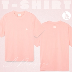 Áo Thun MLB Korea Basic Small Logo T-Shirt LA Dodgers Coral