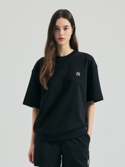 Áo Thun MLB Korea Basic Small Logo Man To Man New York Yankees Black