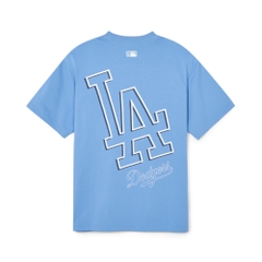 Áo Thun MLB Korea Basic Mega Logo LA Dodgers Blue