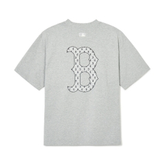 Áo Thun MLB Korea Classic Mono Big Lux T-Shirt Boston Red Sox Grey