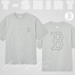 Áo Thun MLB Korea Classic Mono Big Lux T-Shirt Boston Red Sox Grey
