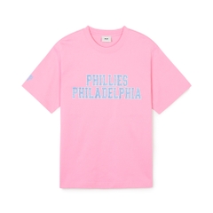 Áo Thun MLB Korea Premium Varsity Philadelphia Phillies Pink