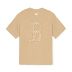 Áo Thun MLB Classic Mono Big Lux Overfit Short Sleeve T-Shirt Boston Red Sox Beige