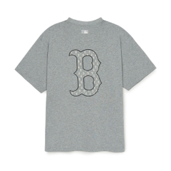 Áo Thun MLB Classic Mono Big Lux Overfit Short Sleeve T-Shirt Boston Red Sox Grey