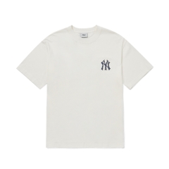 Áo Thun MLB Classic Monogram Clipping Back Logo New York Yankees Ivory