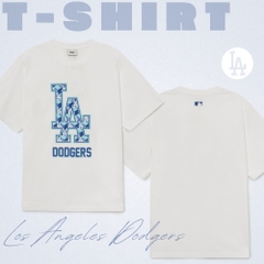 Áo Thun MLB Cube Clipping Monogram LA Dodgers White