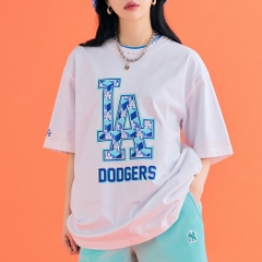 Áo Thun MLB Cube Clipping Monogram LA Dodgers White