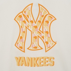 Áo Thun MLB Cube Clipping Monogram New York Yankees Cream