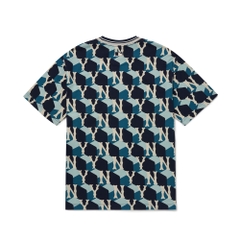 Áo Thun MLB Cube Monogram Overfit New York Yankees D.Navy