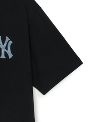 Áo Thun MLB Denim-like Mono Big Lux Overfit Short Sleeve T-shirt New York Yankees Black