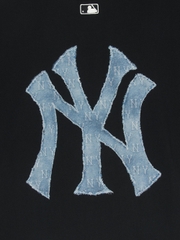 Áo Thun MLB Denim-like Mono Big Lux Overfit Short Sleeve T-shirt New York Yankees Black