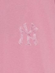 Áo Thun MLB Denim-like Mono Big Lux Short Sleeve T-shirt New York Yankees Pink