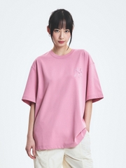 Áo Thun MLB Denim-like Mono Big Lux Short Sleeve T-shirt New York Yankees Pink