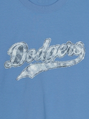 Áo Thun MLB Denim-like Big Lux Overfit Short Sleeve T-shirt LA Dodgers Blue