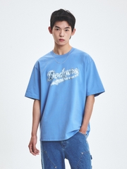 Áo Thun MLB Denim-like Big Lux Overfit Short Sleeve T-shirt LA Dodgers Blue