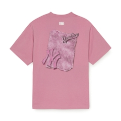 Áo Thun MLB Denim-like Monotive Overfit Short Sleeve T-shirt New York Yankees Pink