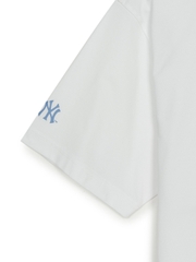 Áo Thun MLB Denim-like Big Lux Overfit Short Sleeve T-shirt New York Yankees White