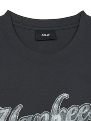 Áo Thun MLB Denim-like Big Lux Overfit Short Sleeve T-shirt New York Yankees Grey