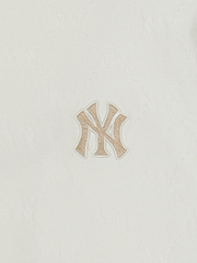 Áo Thun MLB Dia Mono Tonton Jacquard Overfit Short Sleeve T-Shirt New York Yankees Ivory