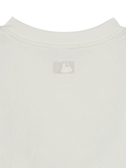 Áo Thun MLB Dia Mono Tonton Jacquard Overfit Short Sleeve T-Shirt New York Yankees Ivory