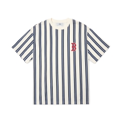 Áo Thun MLB Ethnic Stripe Mega Overfit Boston Red Sox L.Navy