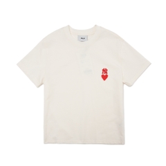 Áo Thun MLB Heart Small Logo Comfortable Fit New York Yankees Ivory