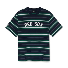 Áo Thun MLB Varsity Stripe Overfit Short Sleeve T-Shirt Boston Red Sox Navy